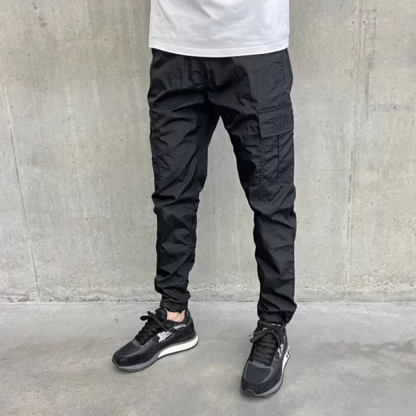 Crinkle Cargo Pant - Black