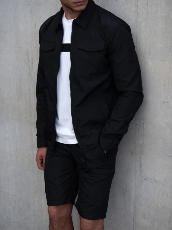 Crinkle Overshirt - Black - Image 2
