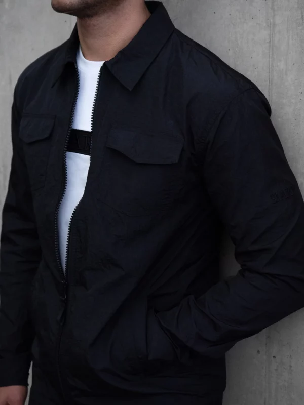 Crinkle Overshirt - Black - Image 3