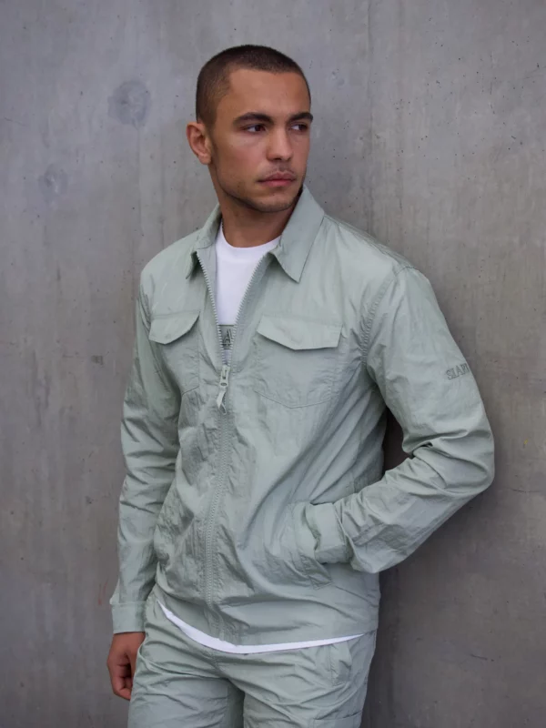 Crinkle Overshirt - Mint - Image 3