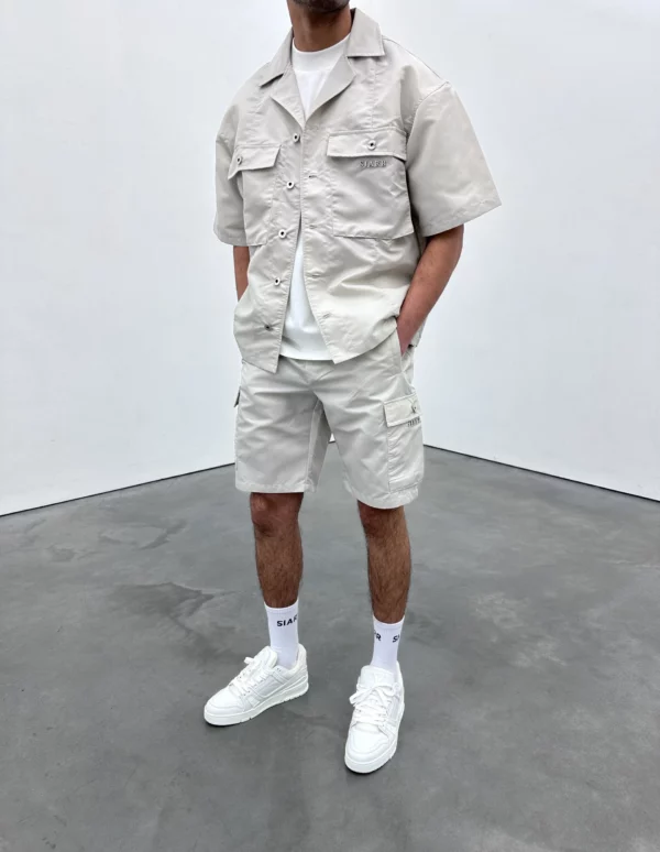 Nylon Revere Shirt - Stone - Image 3