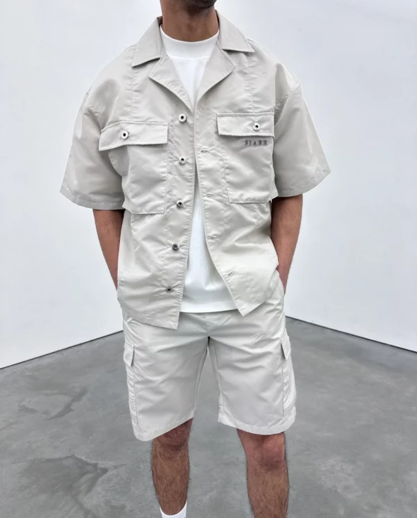 Nylon Revere Shirt - Stone - Image 5