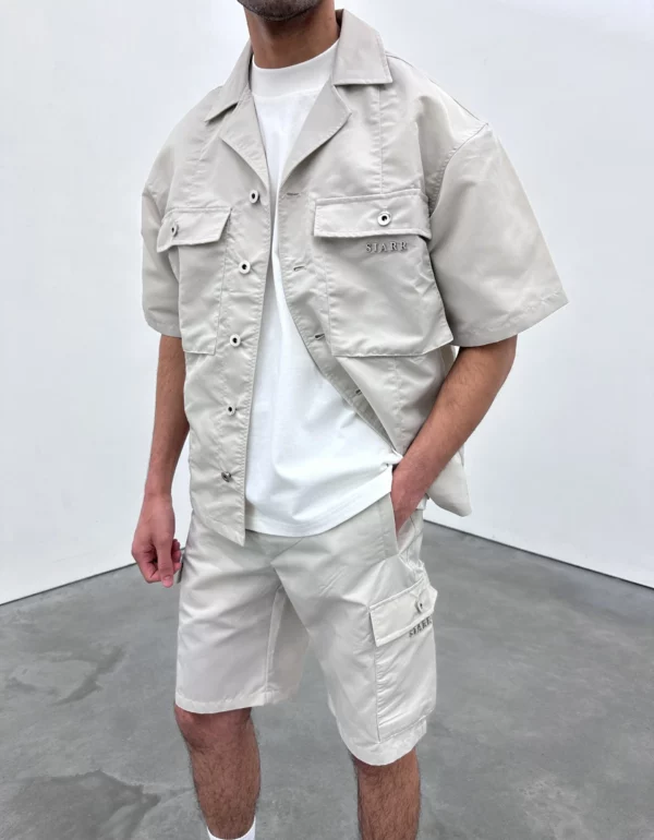 Nylon Revere Shirt - Stone - Image 4