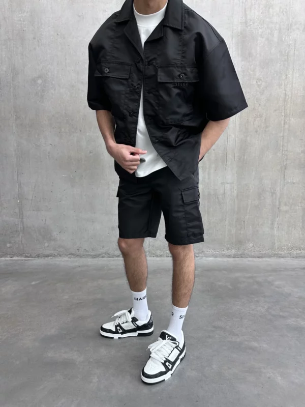 Nylon Revere Shirt - Black - Image 6