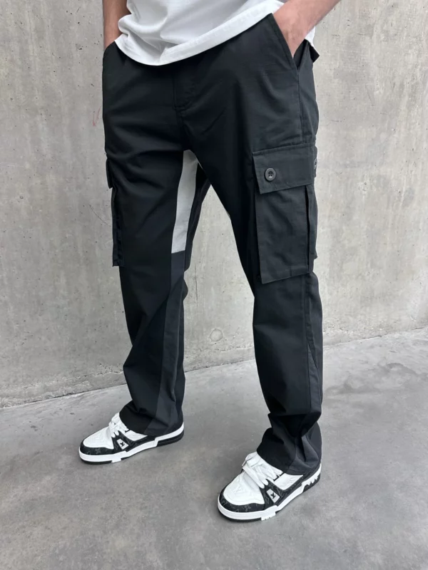 Flared Cargo Pants - Black - Image 5