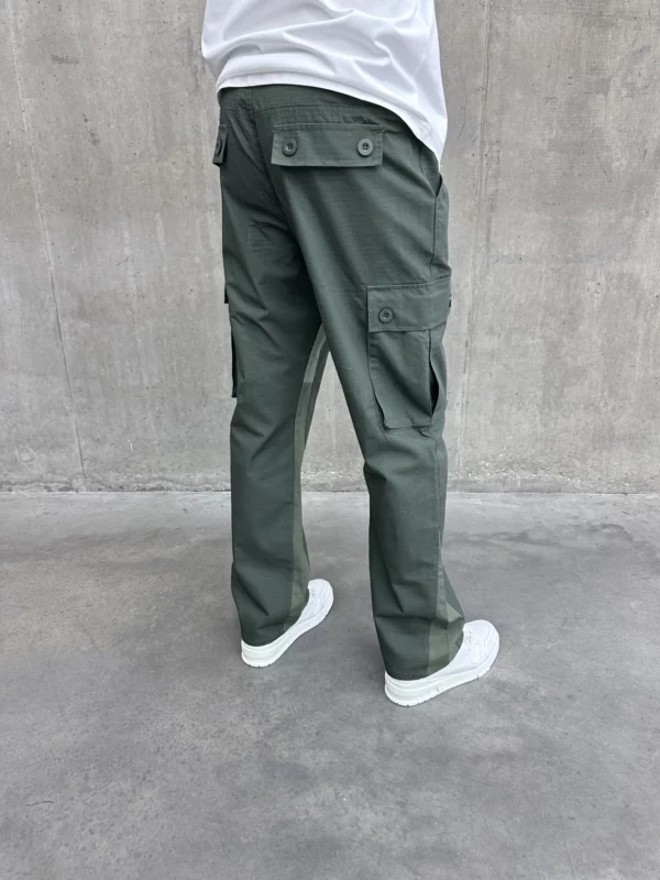 Flared Cargo Pants - Green - Image 6