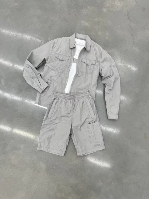 Crinkle Overshirt - Grey - Image 5