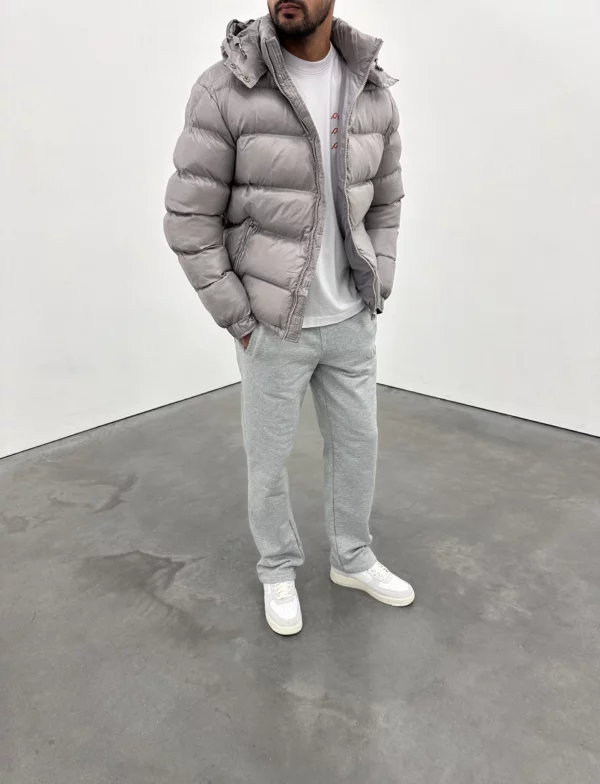 Puffer Jacket - Light Grey - Image 4