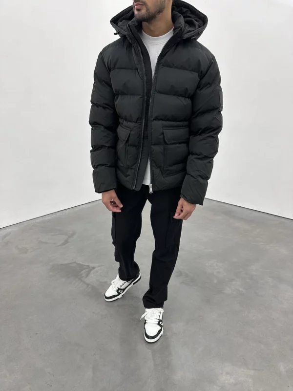 Puffer Coat - Black - Image 5
