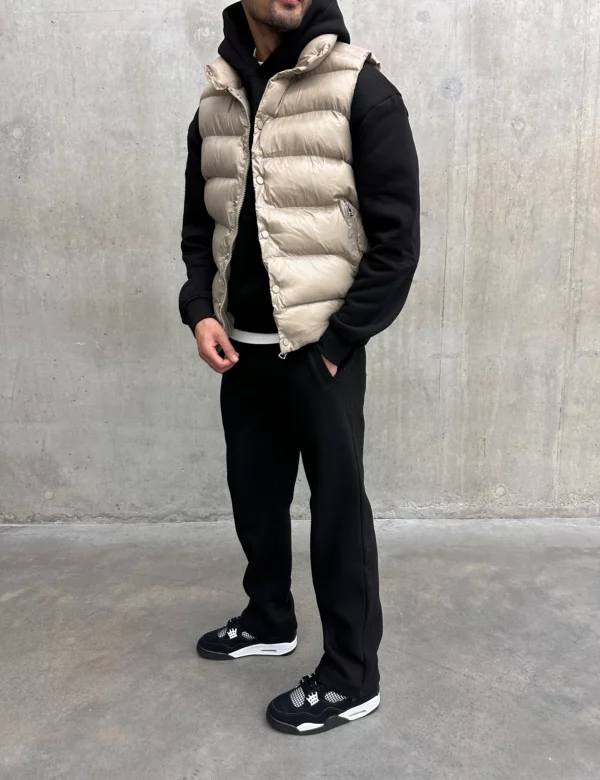 Puffer Gilet - Beige - Image 3