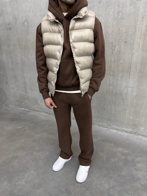 Puffer Gilet - Beige - Image 5