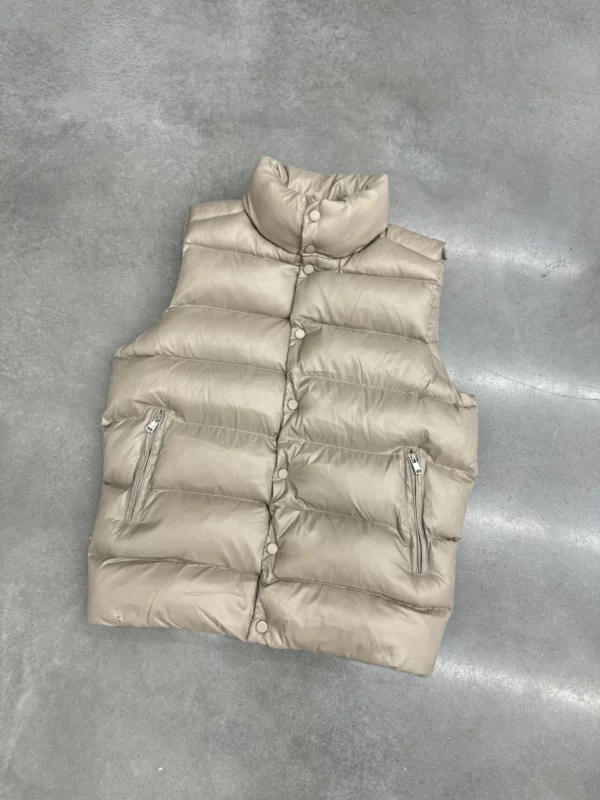 Puffer Gilet - Beige - Image 6