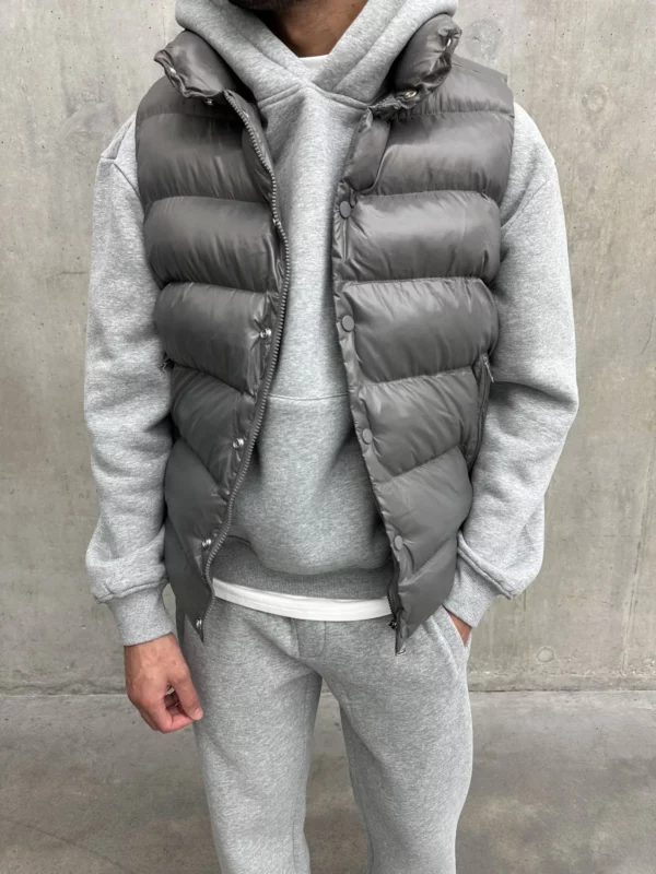 Puffer Gilet - Dark Grey - Image 6