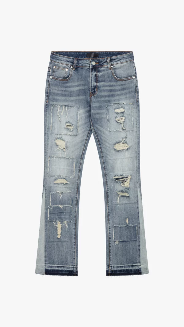 Flared Jeans - Distressed Blue