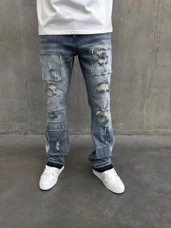 Flared Jeans - Distressed Blue - Image 6