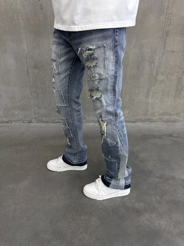 Flared Jeans - Distressed Blue - Image 5