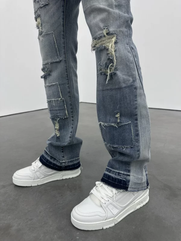 Flared Jeans - Distressed Blue - Image 3