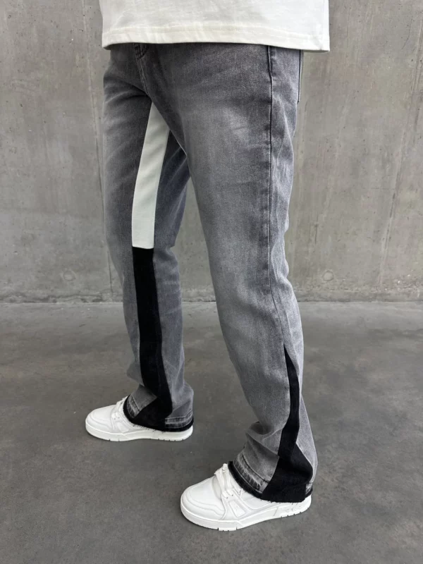 Flared Jeans - Light Grey - Image 3