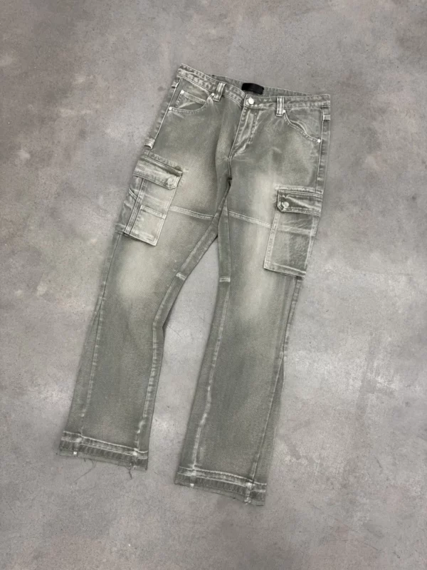 Cargo Flare Jeans - Green Mist - Image 7
