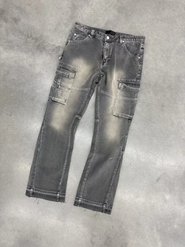 Cargo Flare Jeans - Lead Grey - Image 7