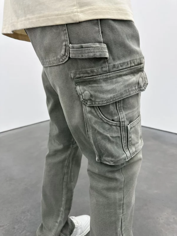 Cargo Flare Jeans - Green Mist - Image 6