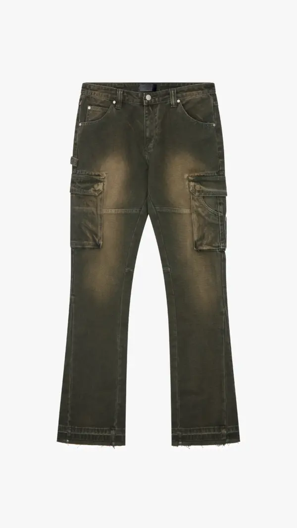 Cargo Flare Jeans - Green