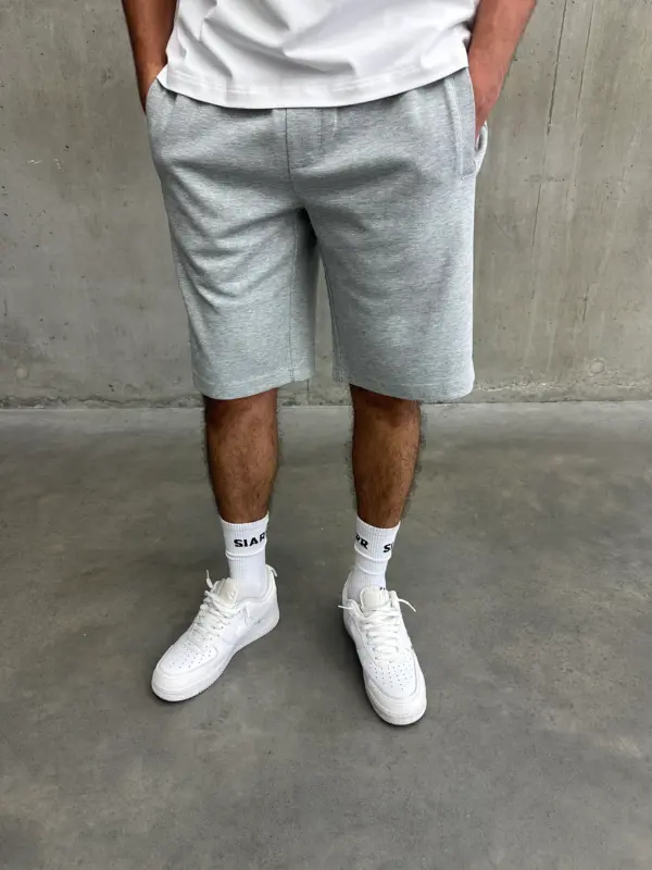 Essential Luxe Shorts - Light Grey - Image 3