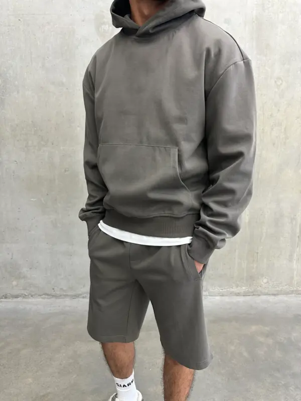Essential Luxe Hoodie - Dark Grey - Image 4