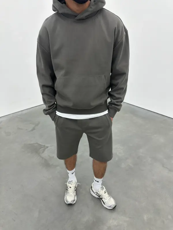 Essential Luxe Hoodie - Dark Grey - Image 3
