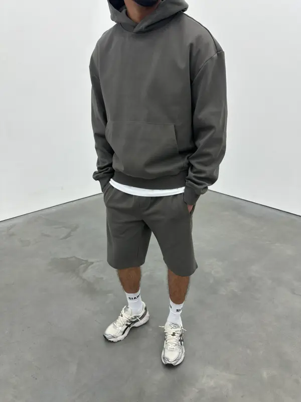 Essential Luxe Hoodie - Dark Grey - Image 6