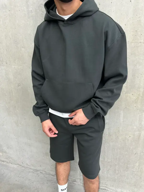 Essential Luxe Hoodie - Charcoal - Image 6