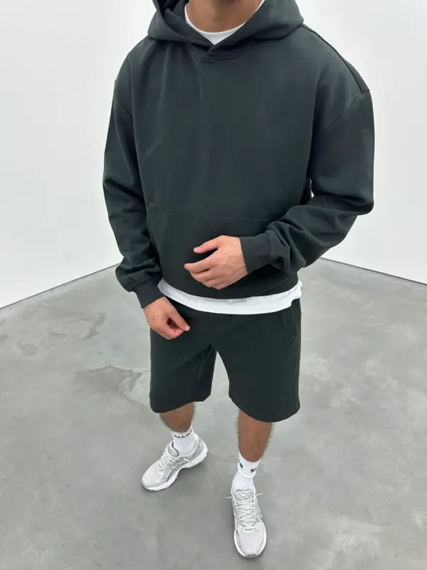 Essential Luxe Hoodie - Charcoal - Image 5
