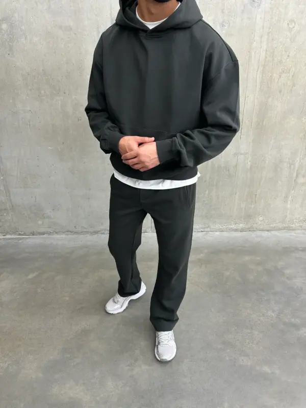 Essential Luxe Hoodie - Charcoal - Image 4