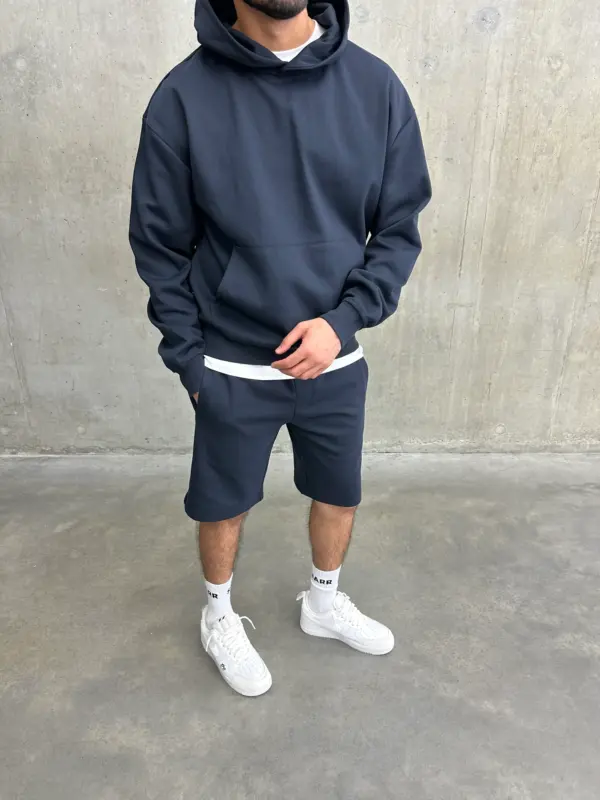 Essential Luxe Hoodie - Navy - Image 4