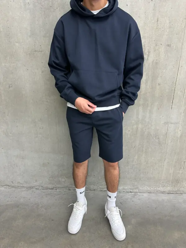Essential Luxe Hoodie - Navy - Image 10