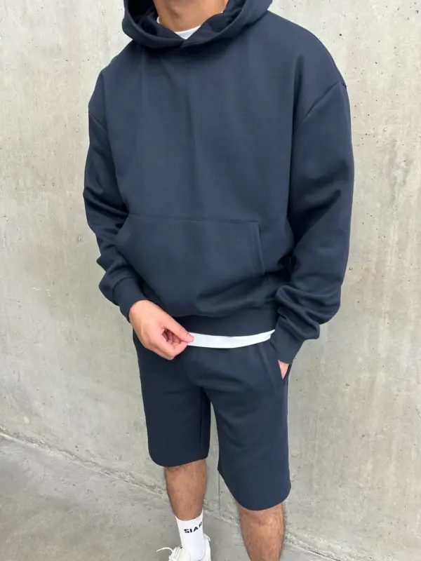 Essential Luxe Hoodie - Navy - Image 9