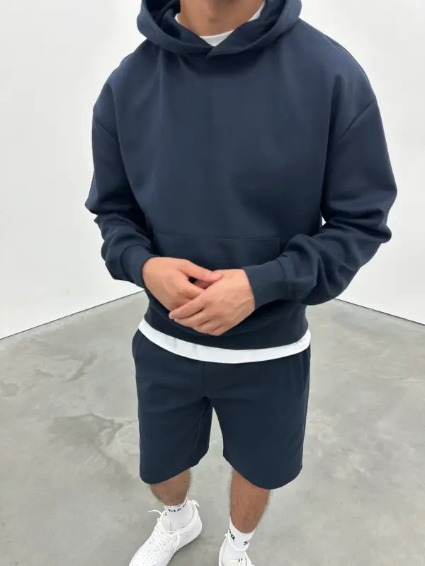 Essential Luxe Hoodie - Navy - Image 8