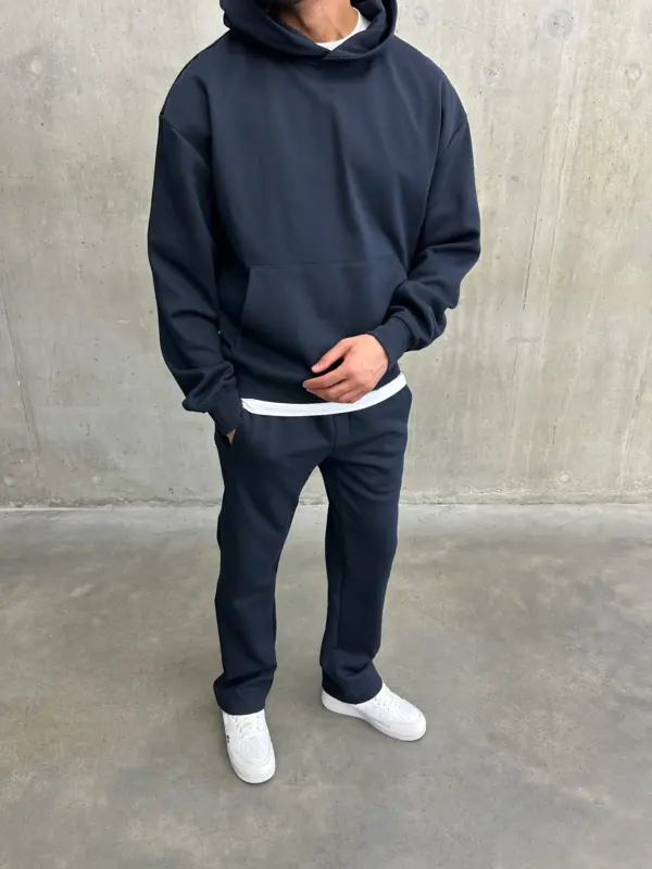 Essential Luxe Hoodie - Navy - Image 7