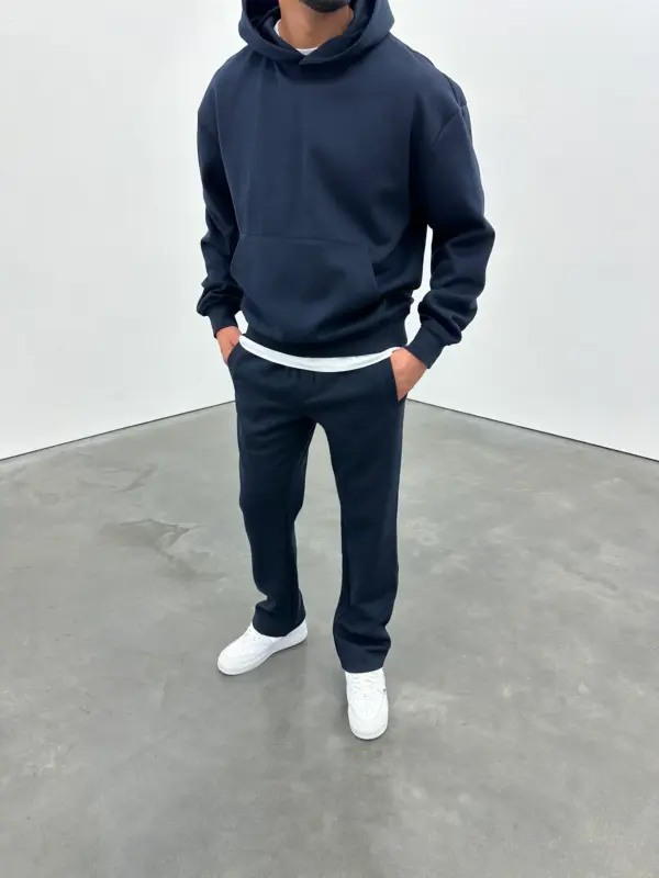 Essential Luxe Hoodie - Navy - Image 6
