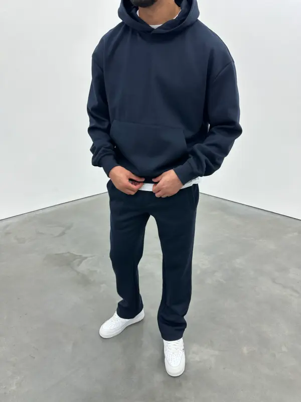 Essential Luxe Hoodie - Navy - Image 5