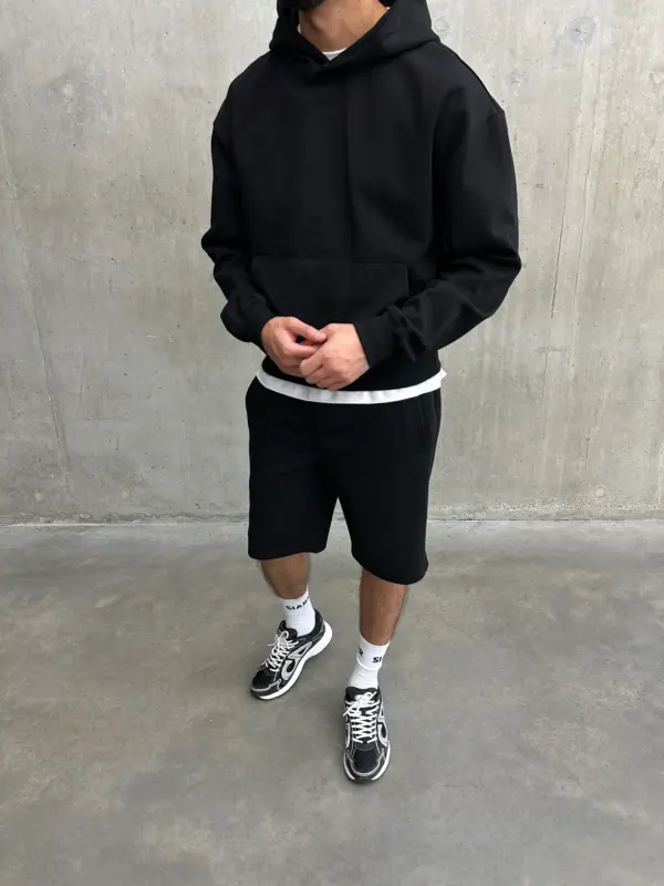 Essential Luxe Hoodie - Black - Image 3