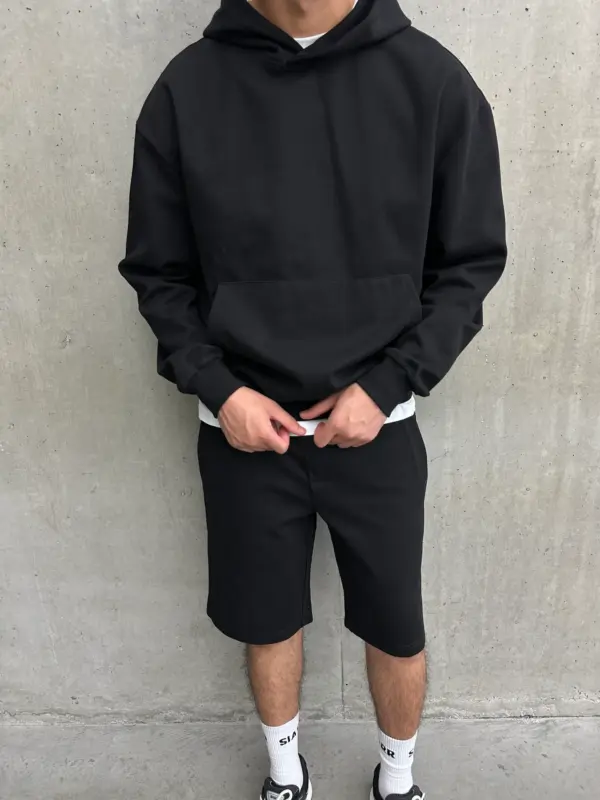 Essential Luxe Hoodie - Black - Image 4