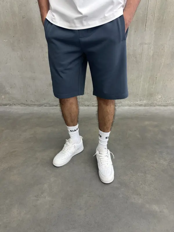 Essential Luxe Shorts - Steel Blue - Image 5