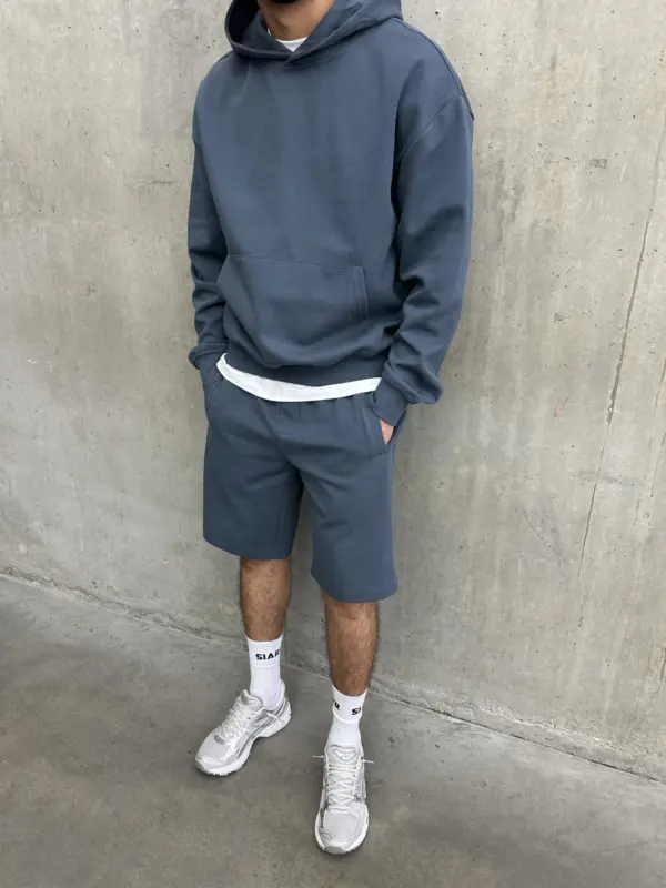 Essential Luxe Hoodie - Steel Blue - Image 5