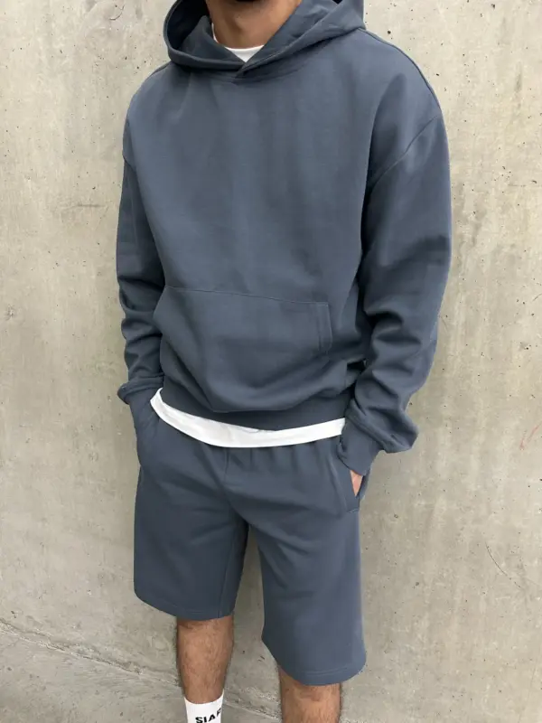 Essential Luxe Hoodie - Steel Blue - Image 7