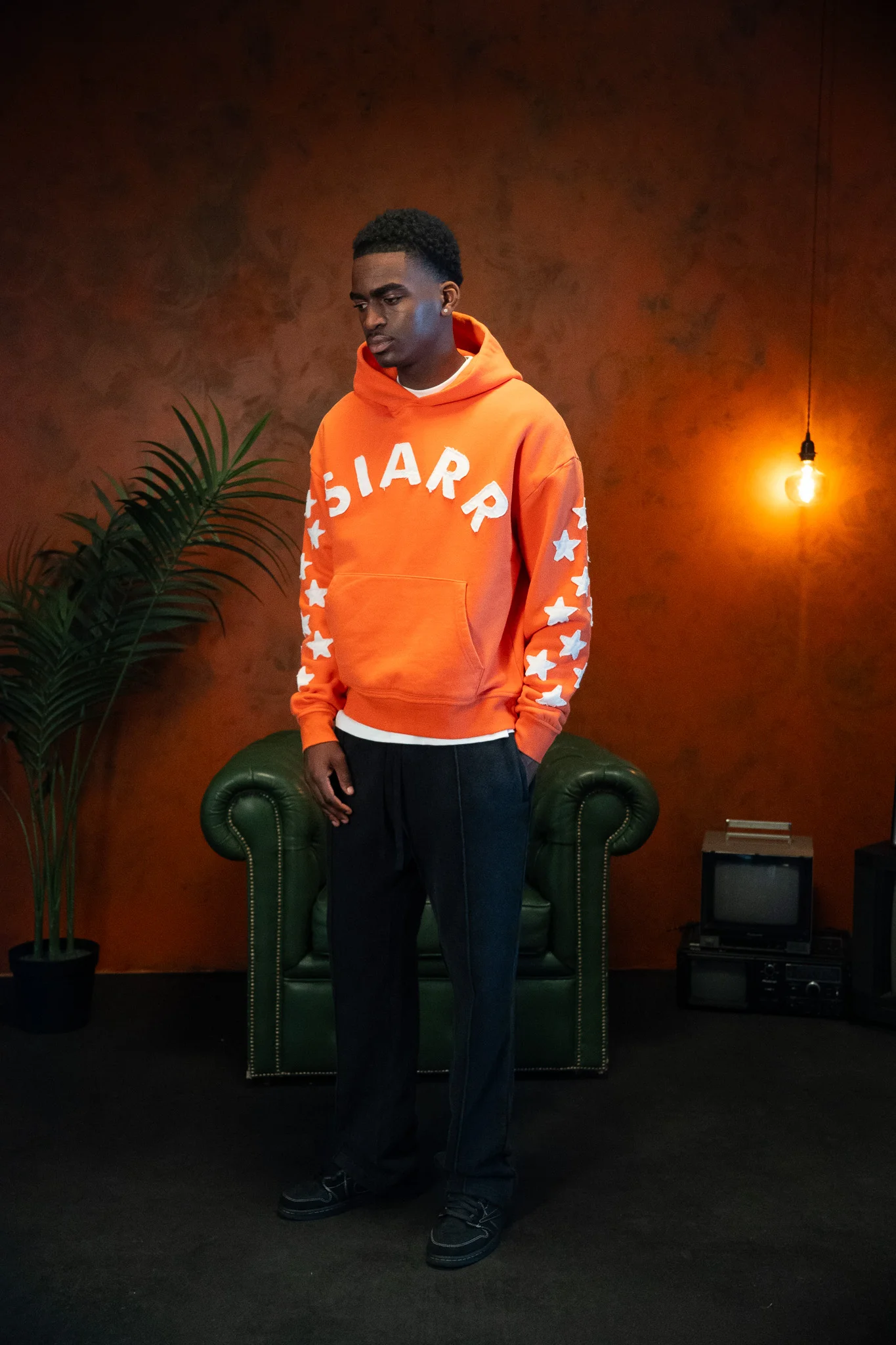 Applique Hoodie - Orange - Image 3