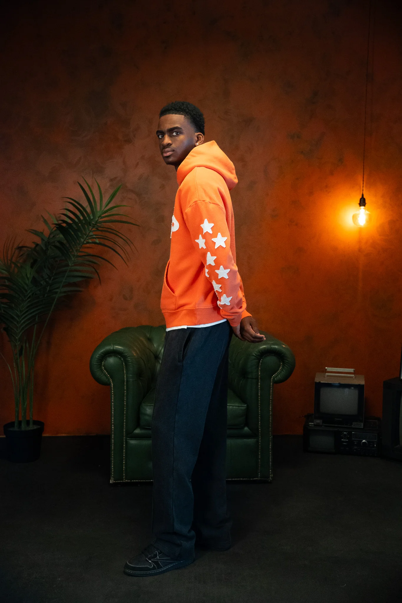 Applique Hoodie - Orange - Image 4