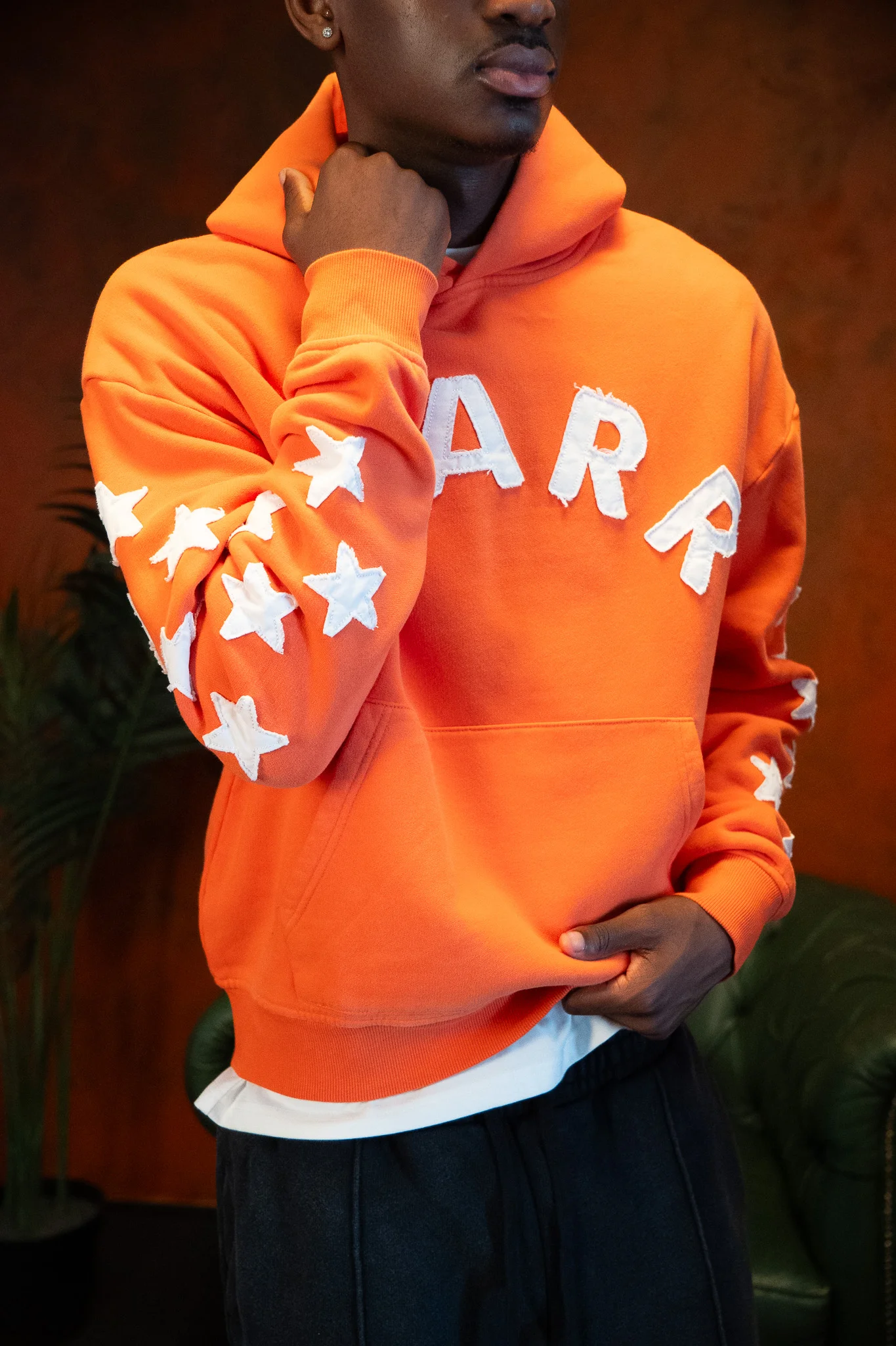 Applique Hoodie - Orange - Image 6