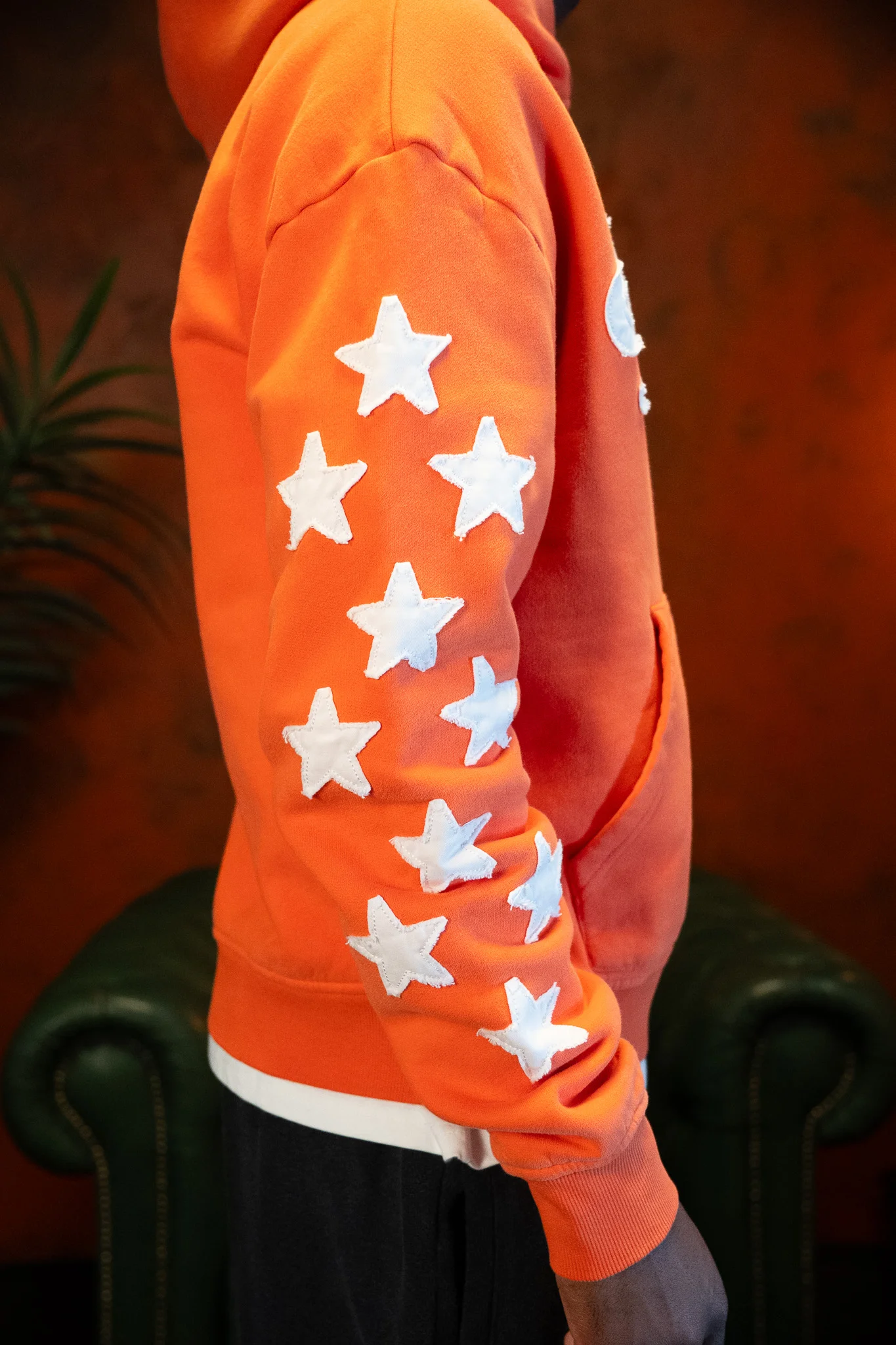 Applique Hoodie - Orange - Image 7