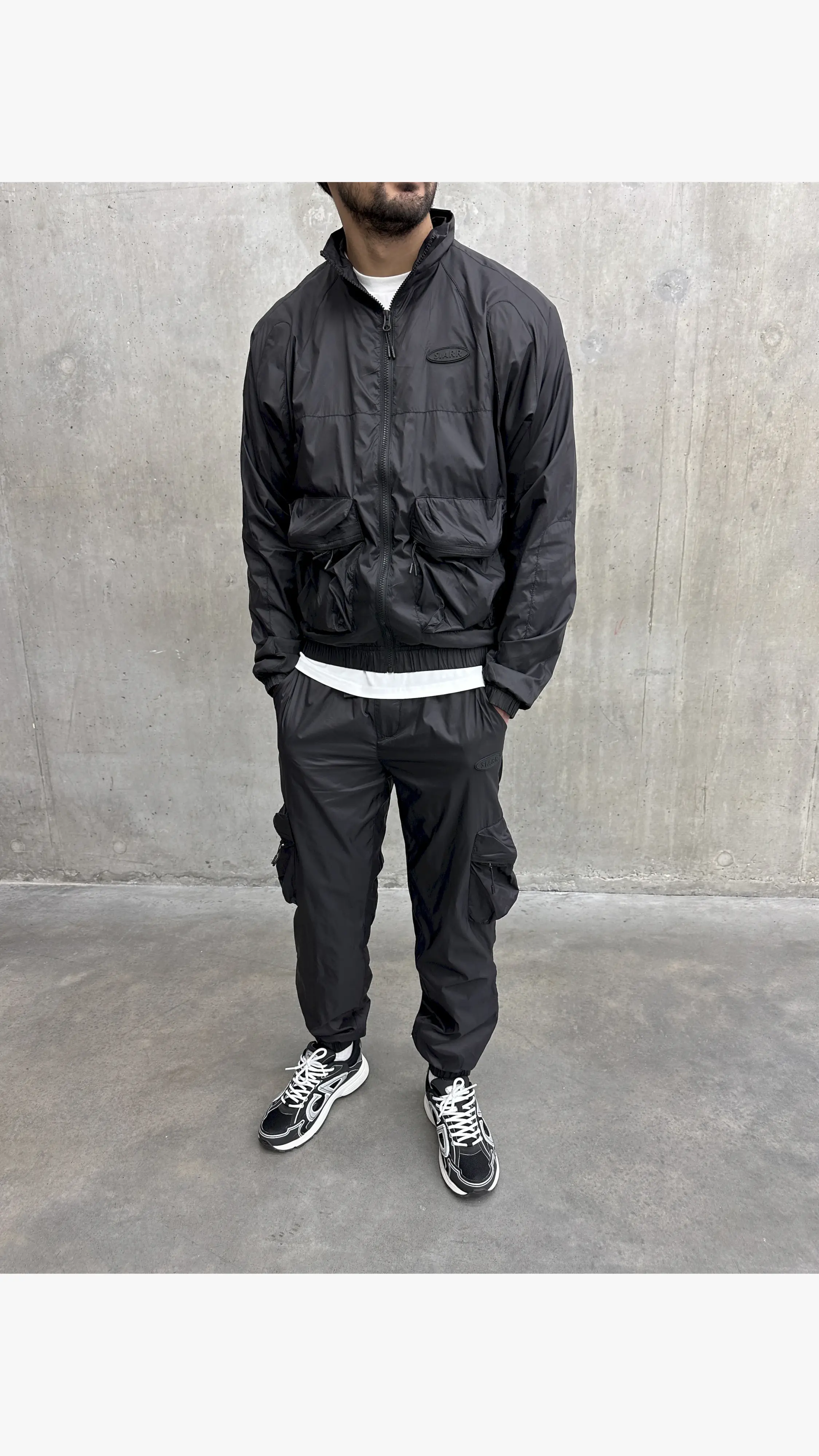 Nylon Track Joggers - Black - Image 3